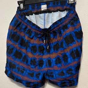 Paul Smith Blue and Brown Tie-Dye Men Shorts